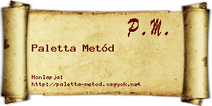 Paletta Metód névjegykártya