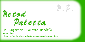 metod paletta business card